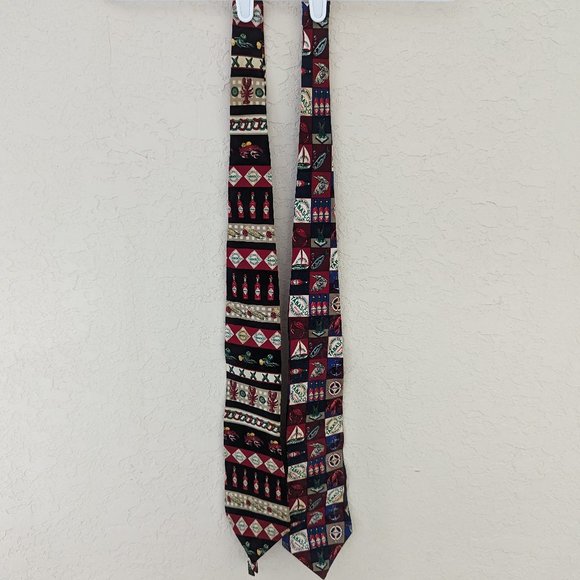 Tabasco Vintage Silk Neck Ties Two 2 Novelty Made in USA - Picture 1 of 7